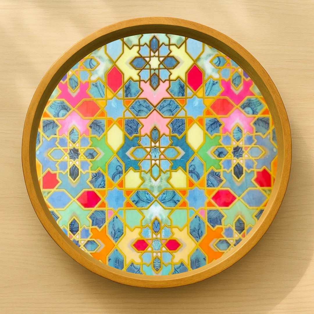 Colorful Sporadic Print Wooden Serveware
