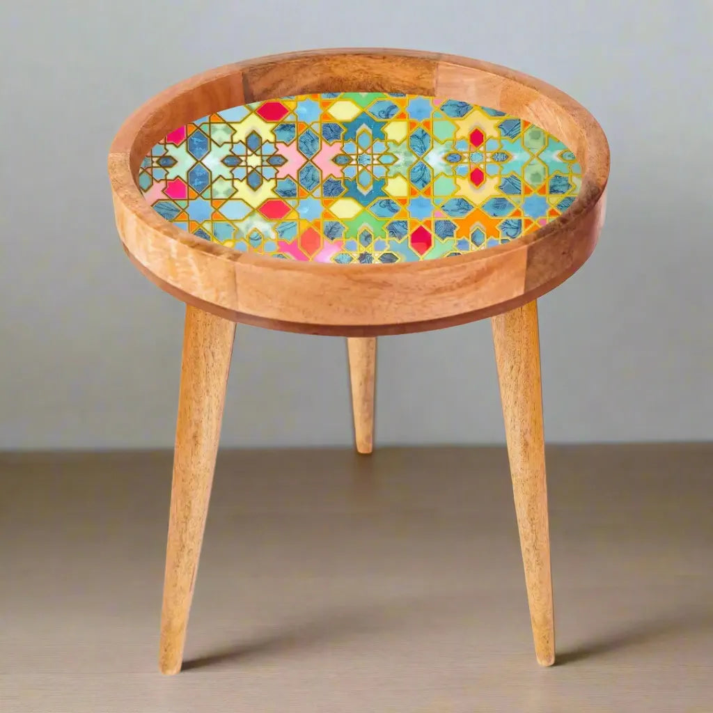 Colorful Sporadic Print Wooden Serveware