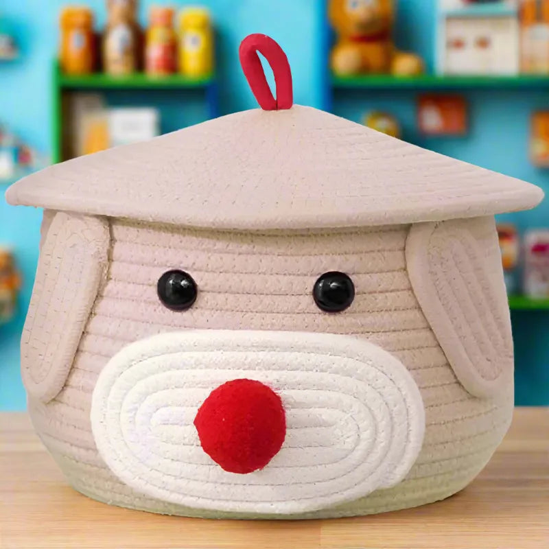 Eco-Bear Multi-Purpose Cotton Basket with Lid - Colors Options