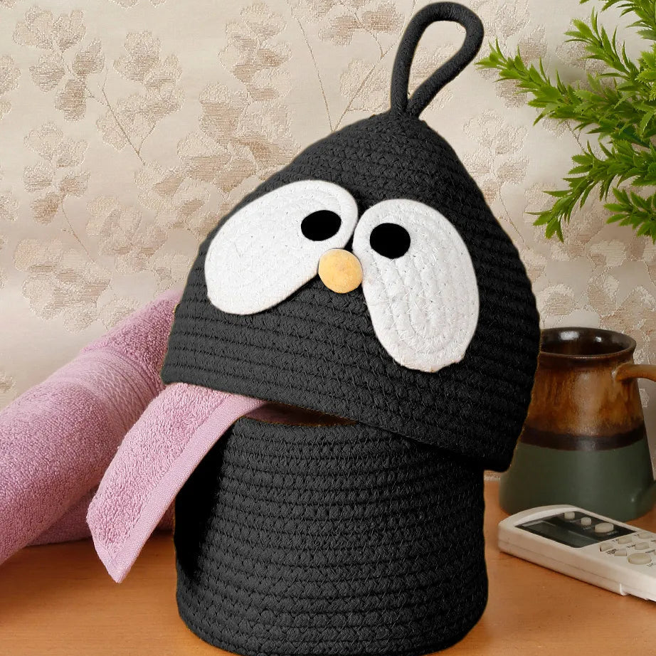 Soft Cotton Owl Storage Basket with Lid - Multiple color options