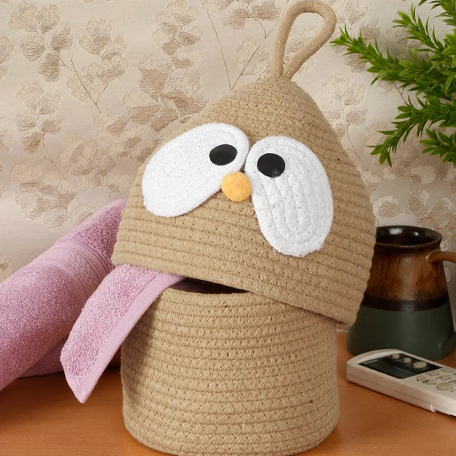 Soft Cotton Owl Storage Basket with Lid - Many colors