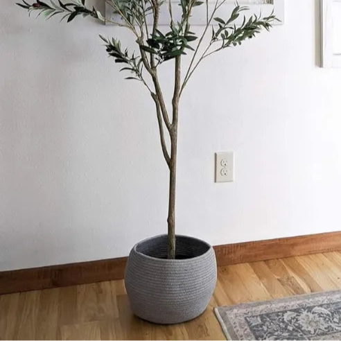 Grey Sphere Cotton Planter & Storage Basket - Multiple Sizes