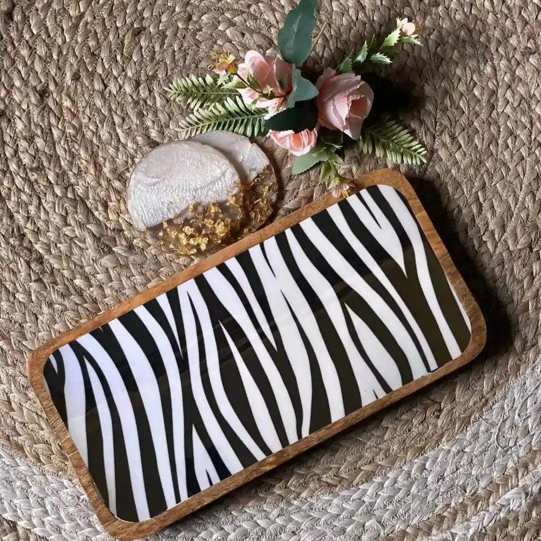Stylish Zebra Pattern Wooden Serveware
