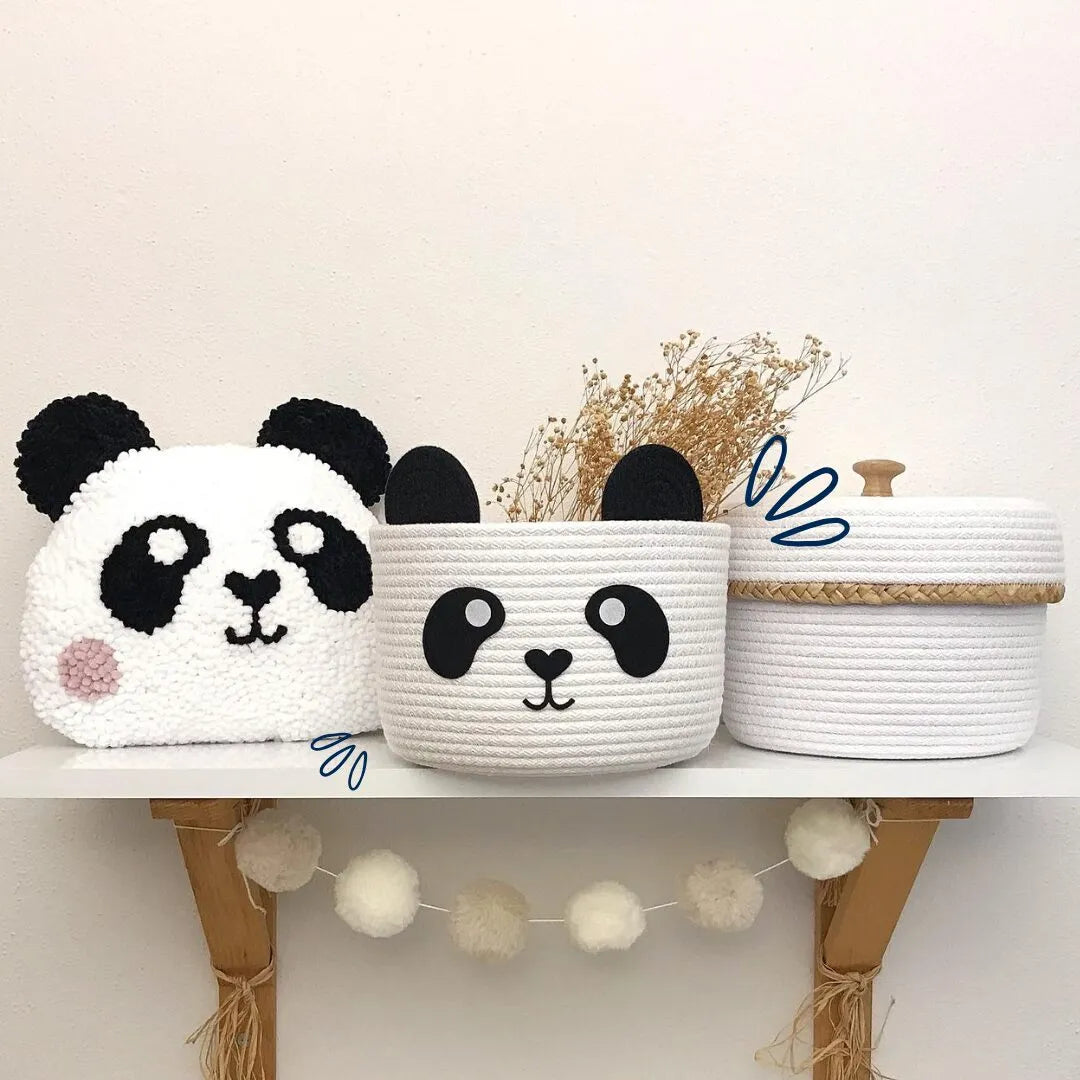 Supercute Panda Cotton Storage Basket for kids room