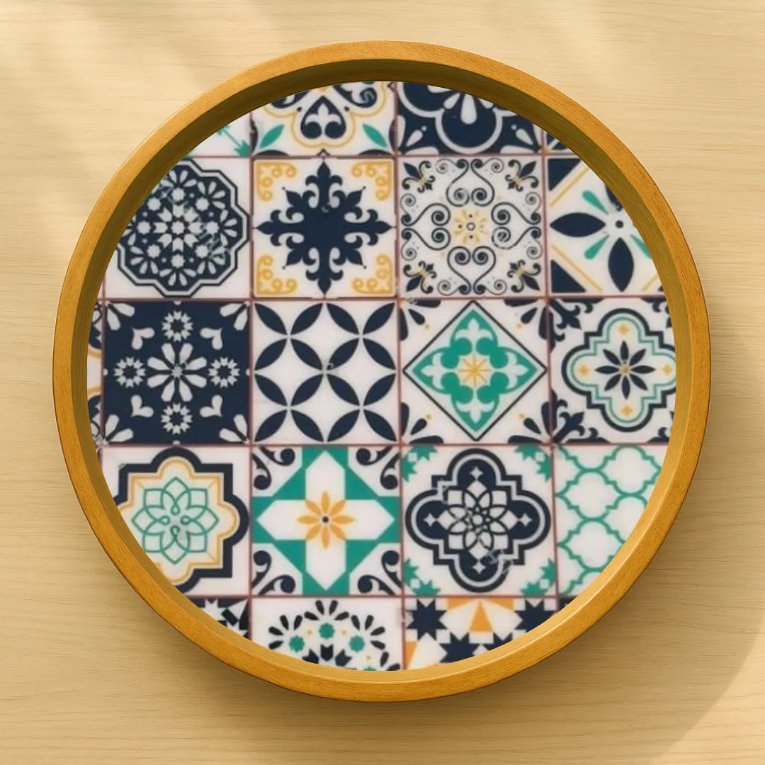 Stylish Mediterranean Pattern Wooden Serveware