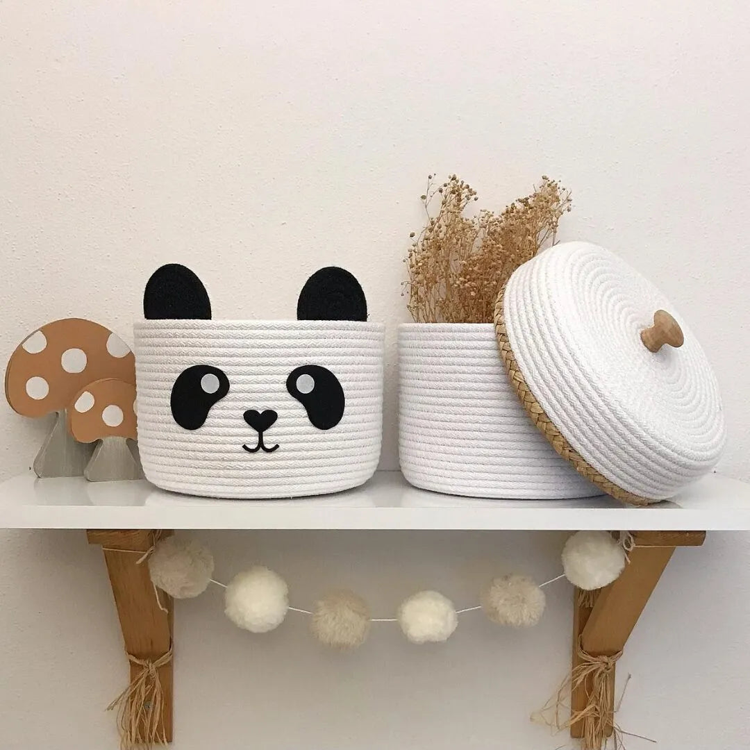 Supercute Panda Cotton Storage Basket for kids room