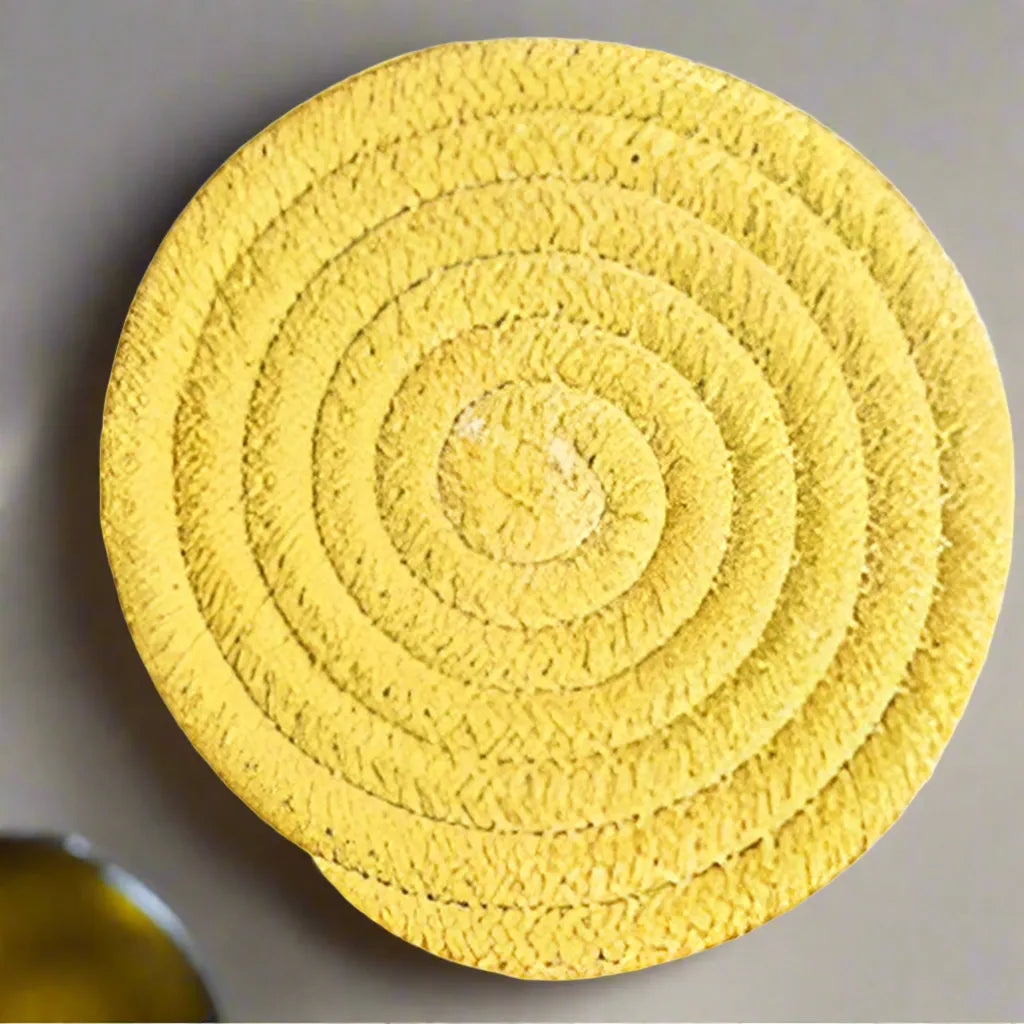 Light Yellow Vintage Cotton Handmade Coasters for Coffee table