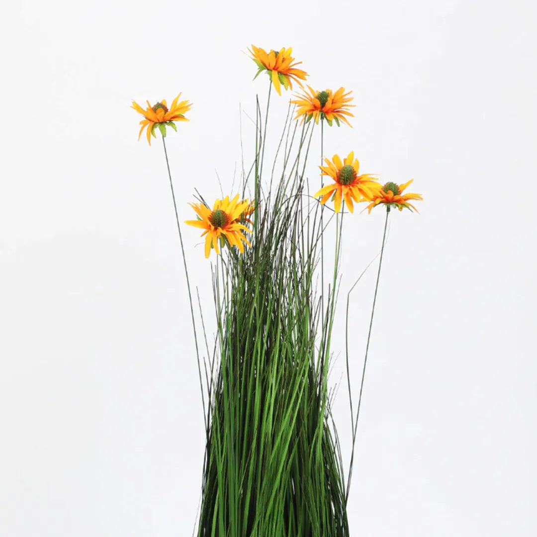 Real Touch Imported Allium Grass and Flowers Plant with Pot - Artificial Plant