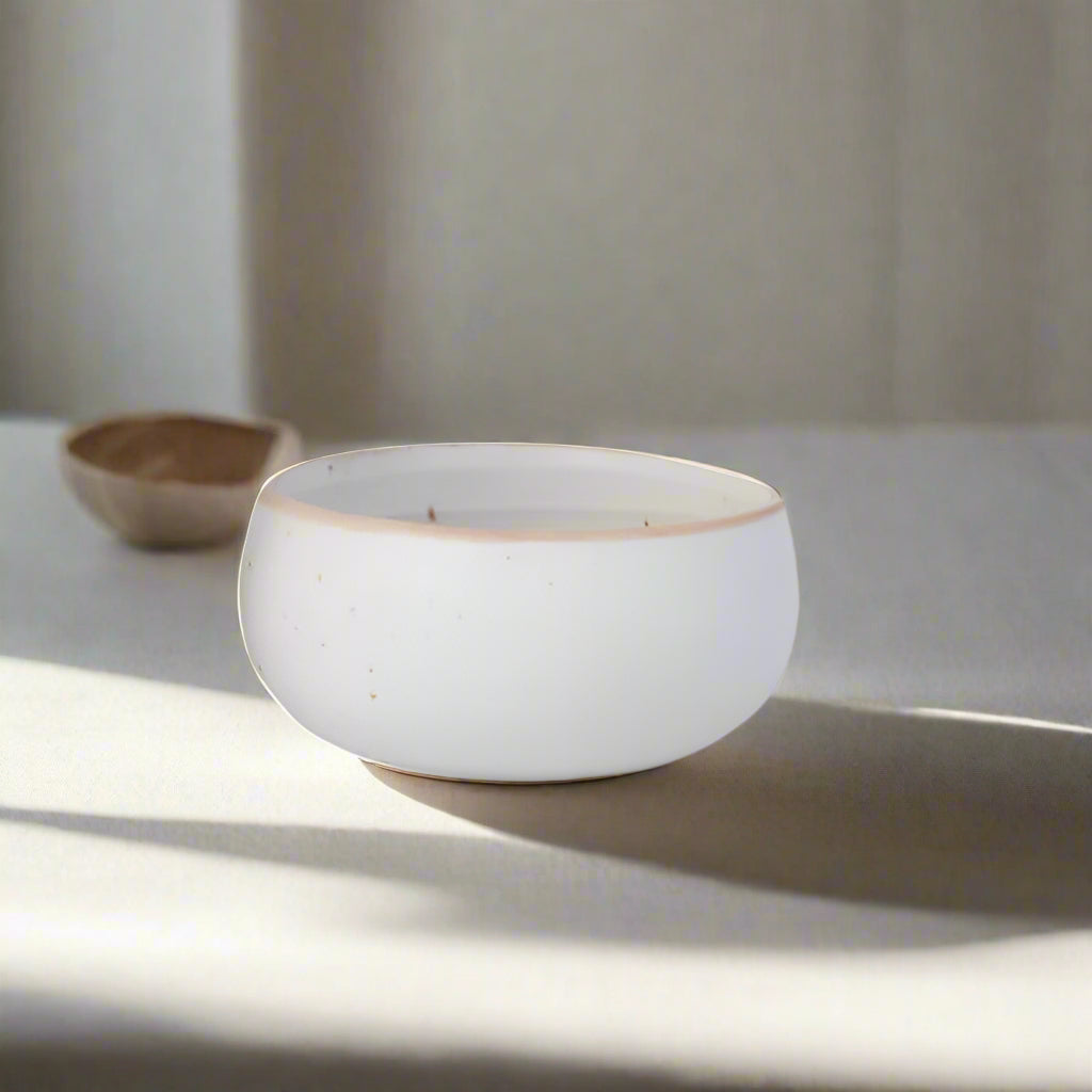 Off White Handcrafted Cream White Matte Finish Ceramic Bowls - Set of 6