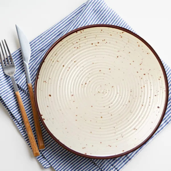 Handcrafted Ceramic Cream Matte Finish Snack/Quarter Plates Set – 7 Inch