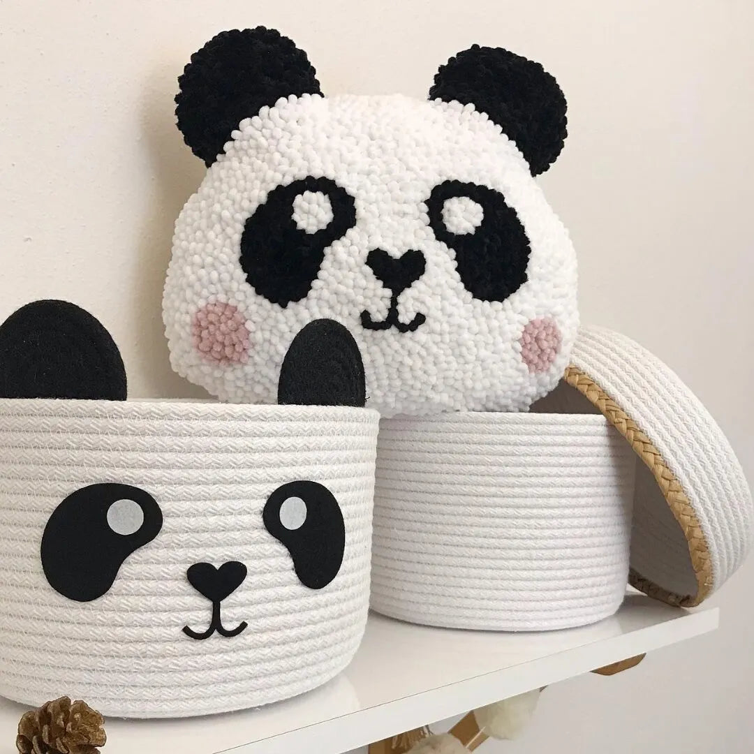 Supercute Panda Cotton Storage Basket for kids room