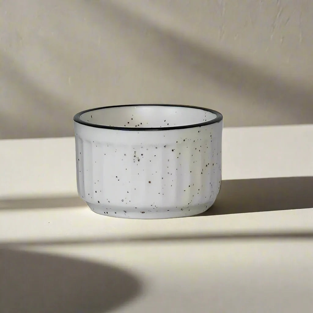 White Matte Ceramic Vintage Dip Bowls - Set of 6
