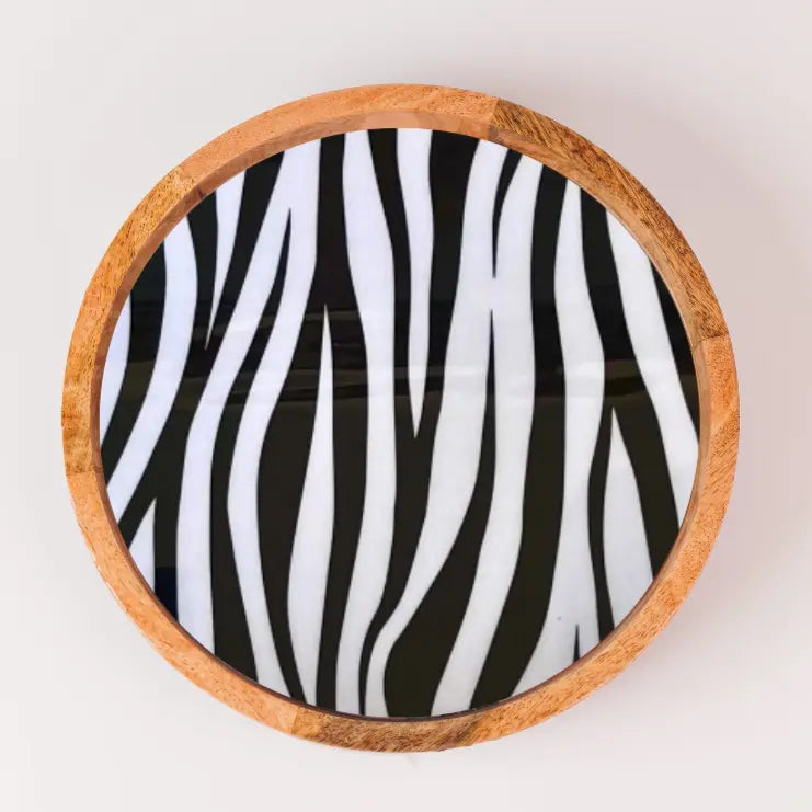 Stylish Zebra Pattern Wooden Serveware