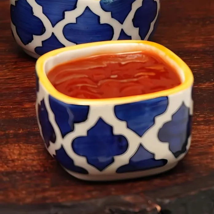 Blue & White Hand Painted Ceramic Dip Bowls