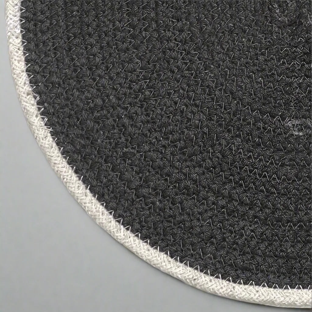 Dark Grey with White Border Chic Dual-Color Placemats