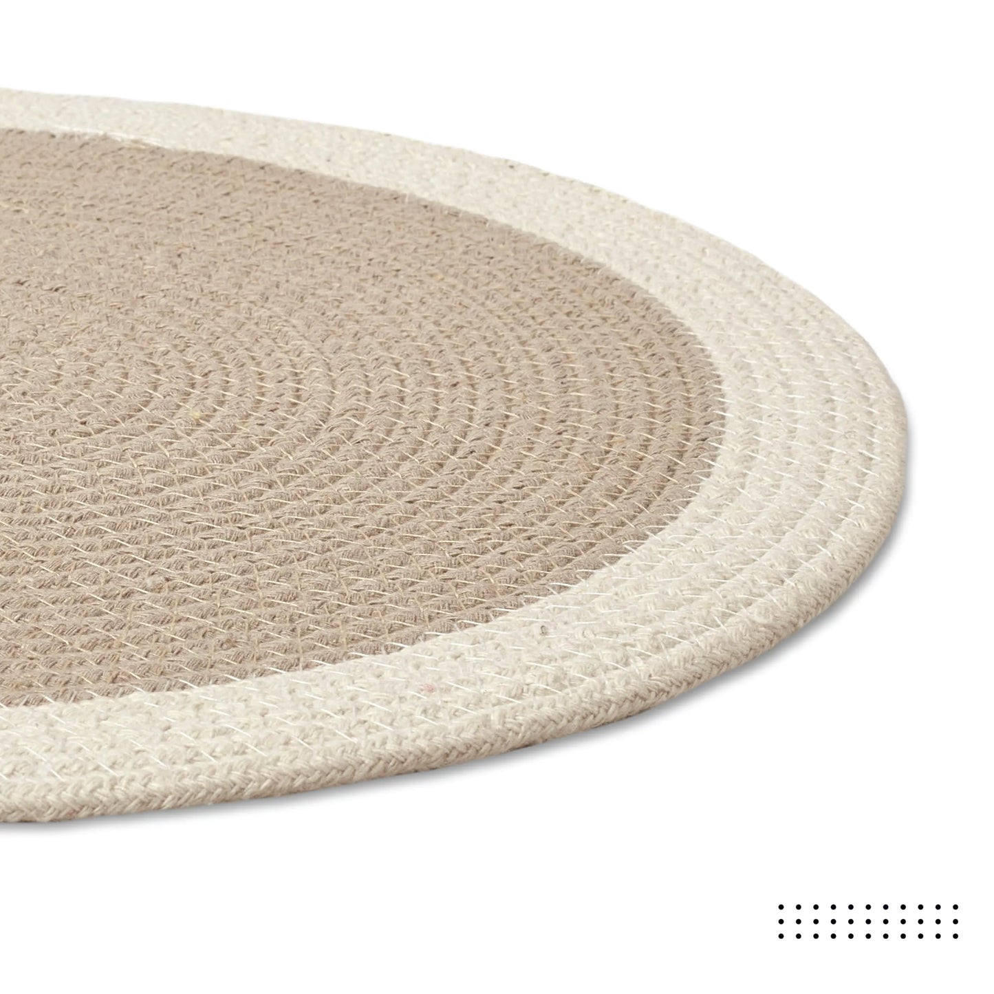 Beige with Off-White Border Chic Dual-Color Placemats