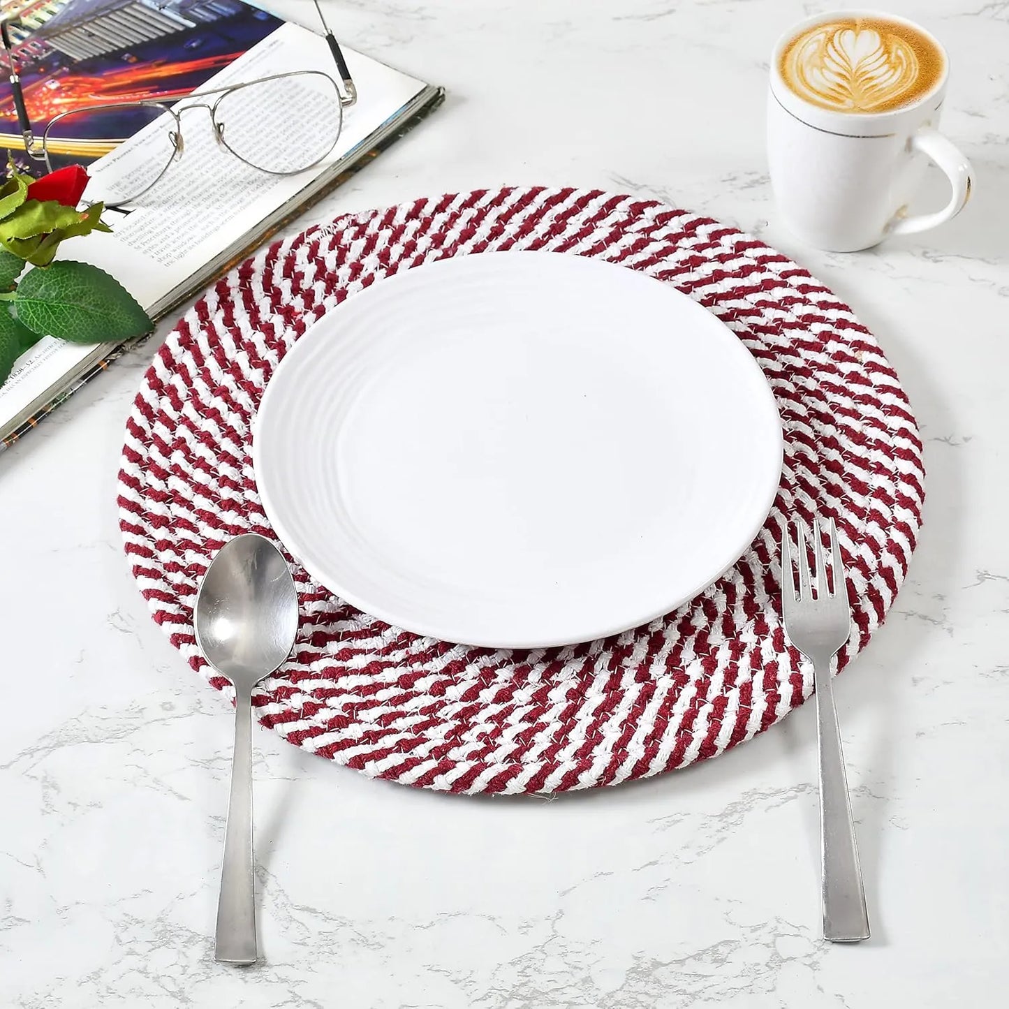 Red & White Criss Cross Placemats