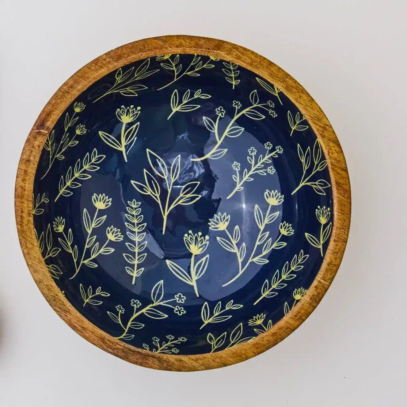 Elegant Twilight Botanica Floral Print Wooden Serveware