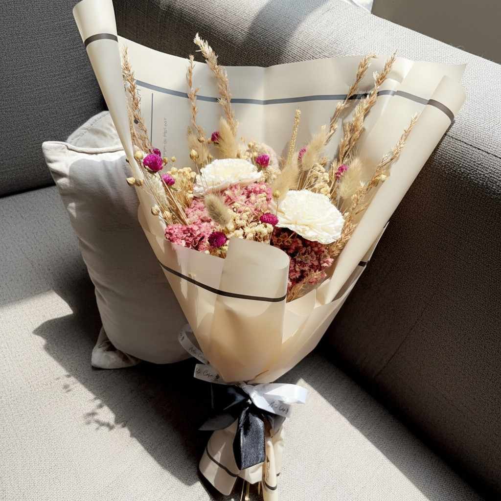 Marshmallow Assorted Dried Flower Gift Bunch