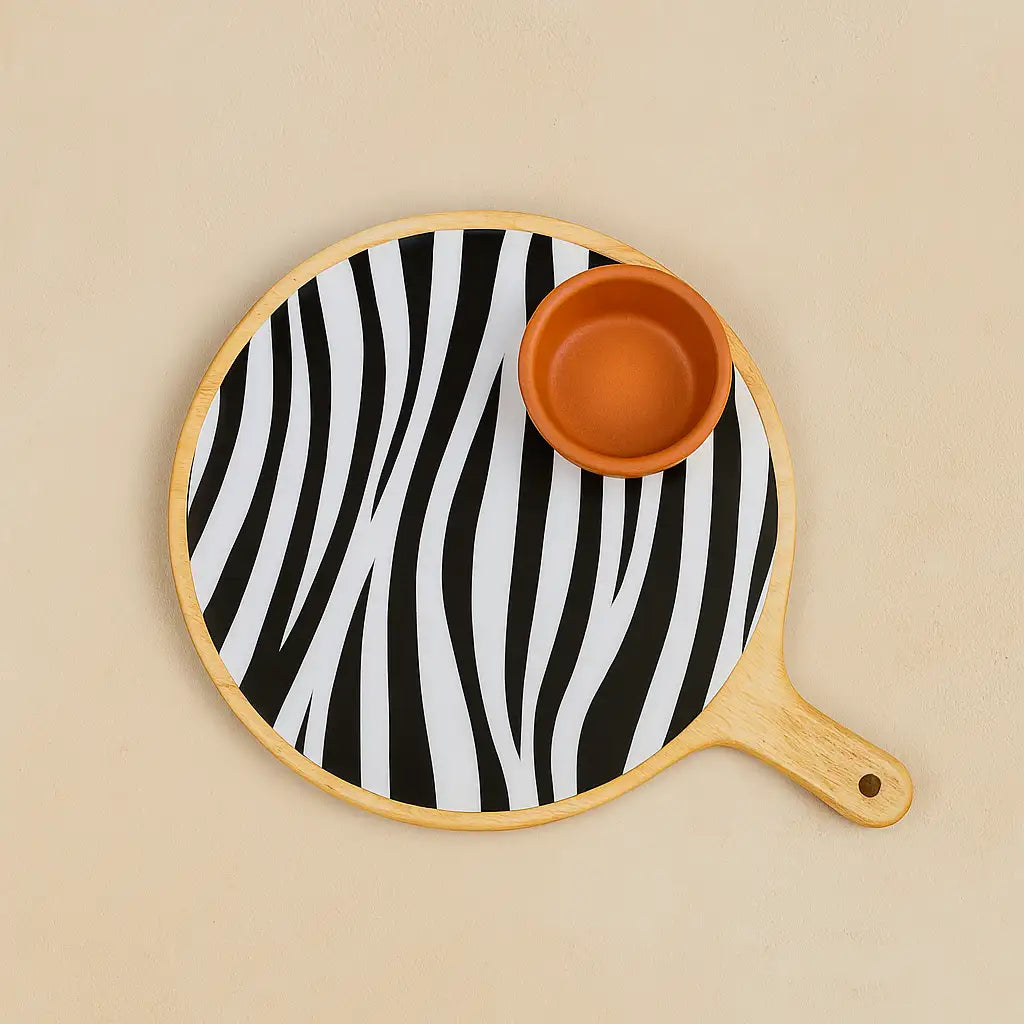 Stylish Zebra Pattern Wooden Serveware