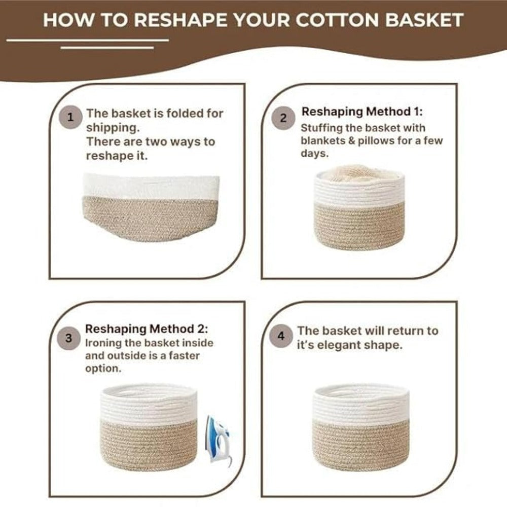 White Cotton Handmade Planter & Organizer Basket