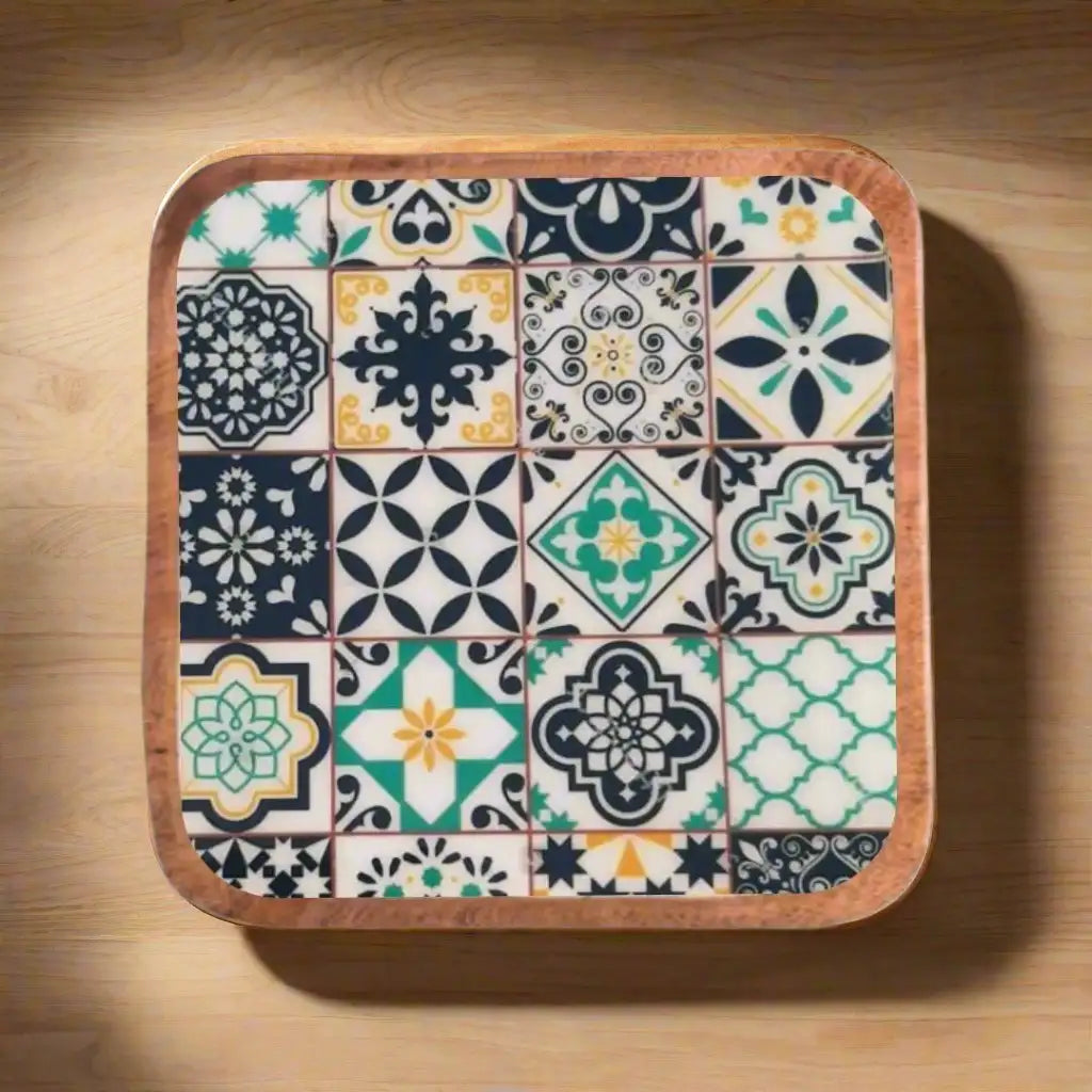 Stylish Mediterranean Pattern Wooden Serveware