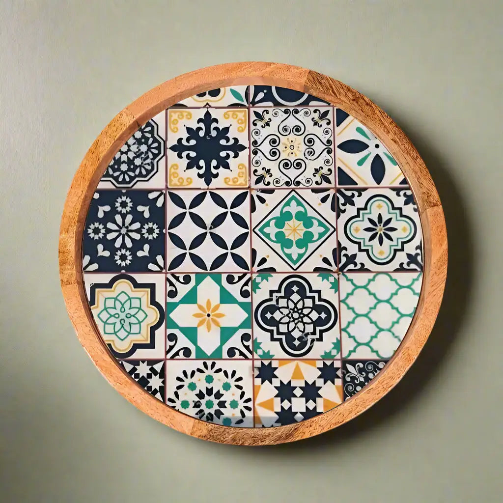 Stylish Mediterranean Pattern Wooden Serveware