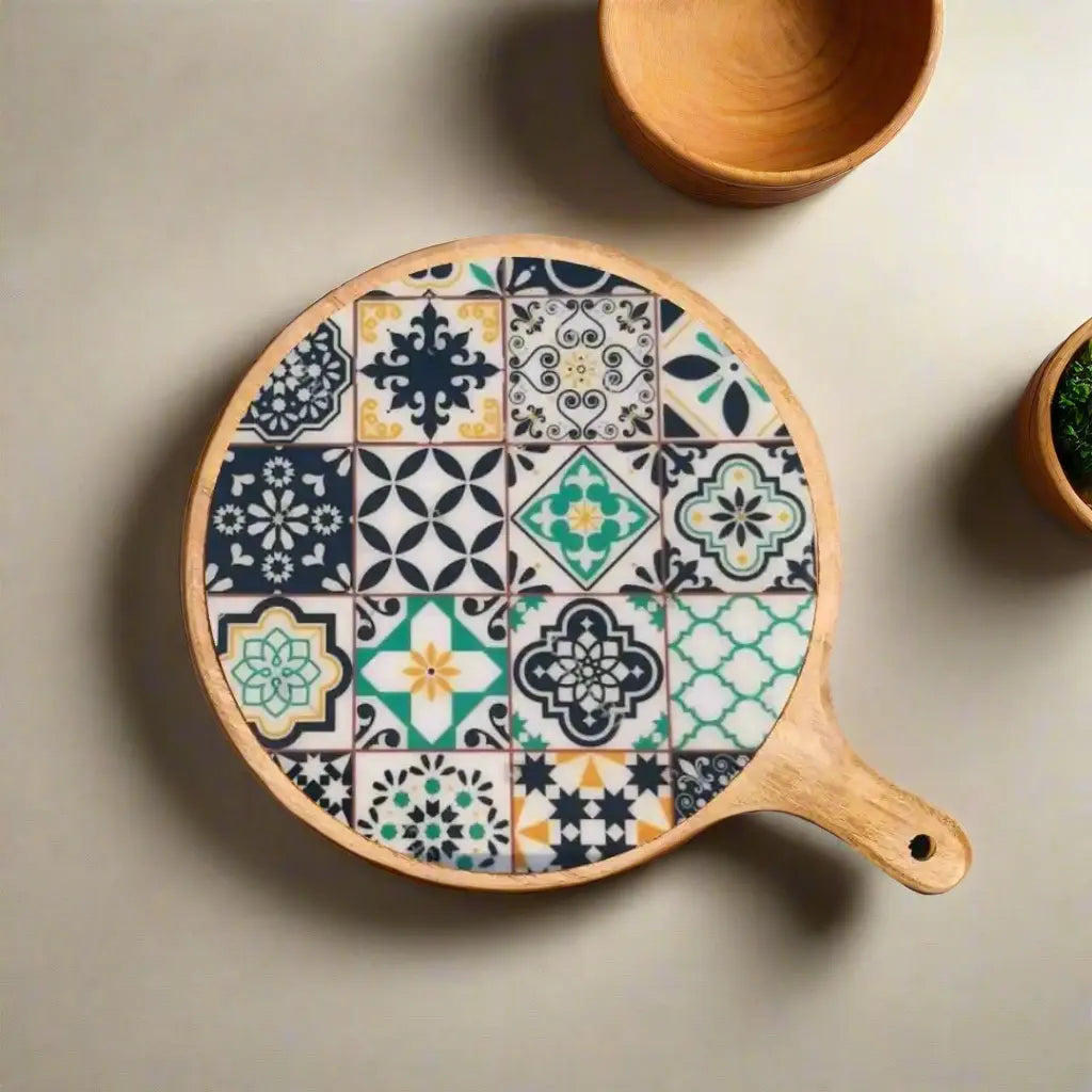 Stylish Mediterranean Pattern Wooden Serveware