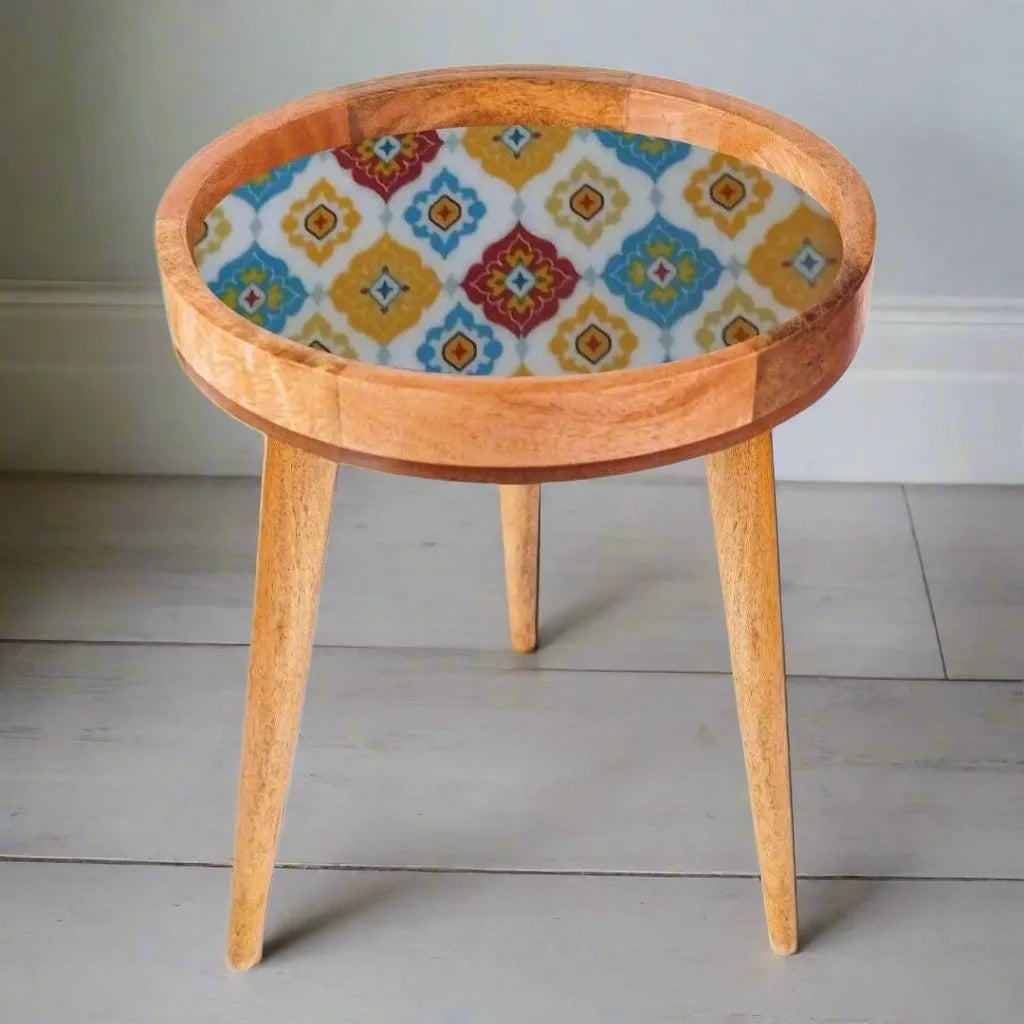 Multicolor Moroccan Pattern Wooden Serveware