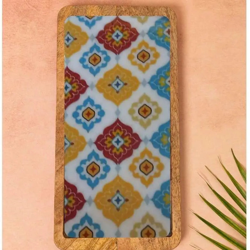 Multicolor Moroccan Pattern Wooden Serveware