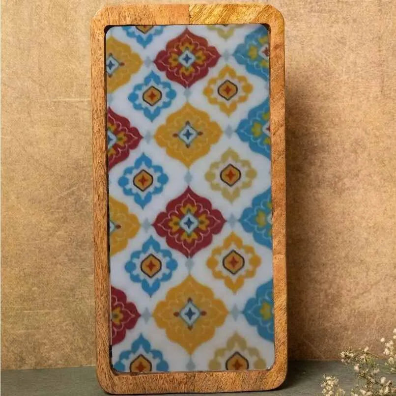 Multicolor Moroccan Pattern Wooden Serveware