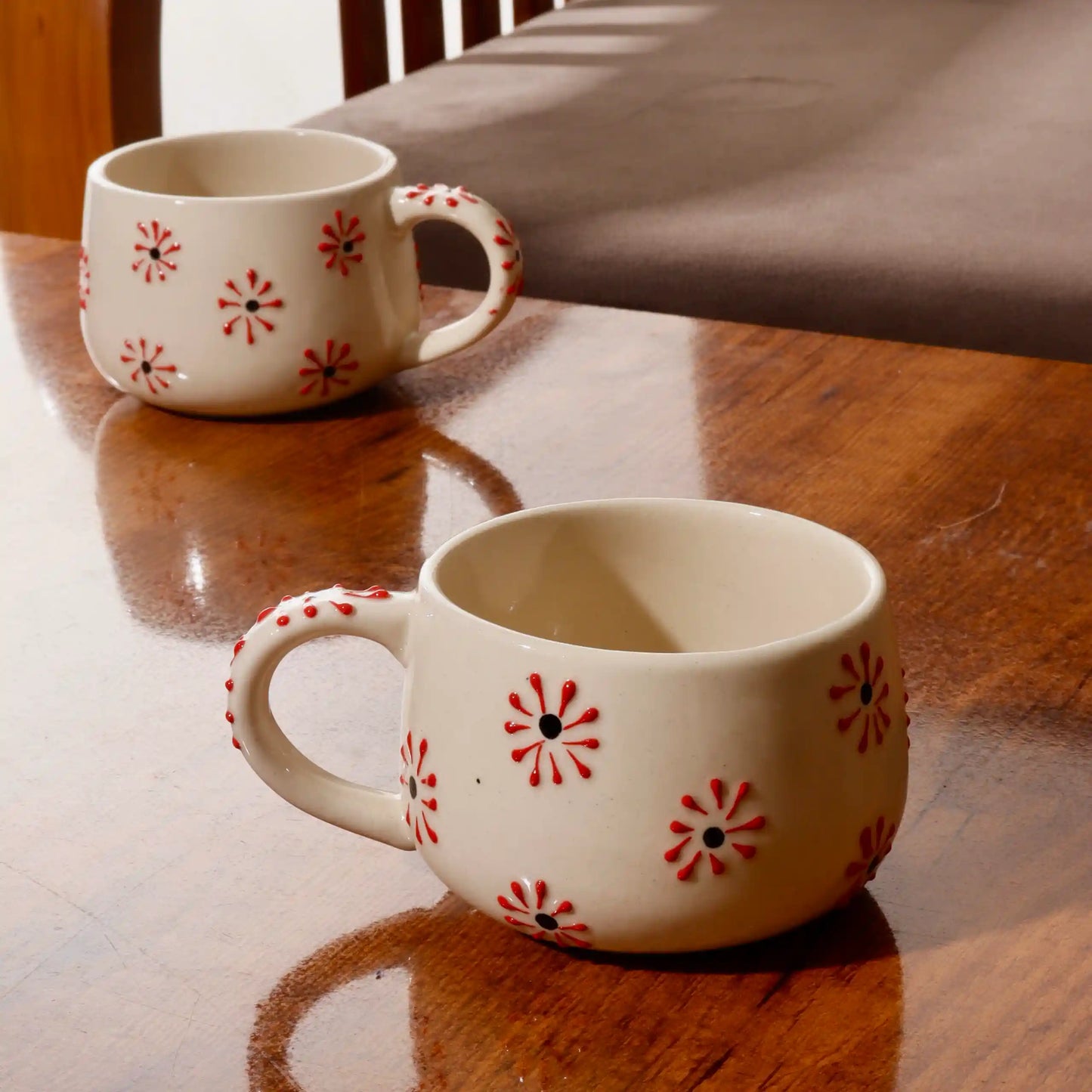 Pink Petal Pop Colorful Ceramic Mug - 200 ml