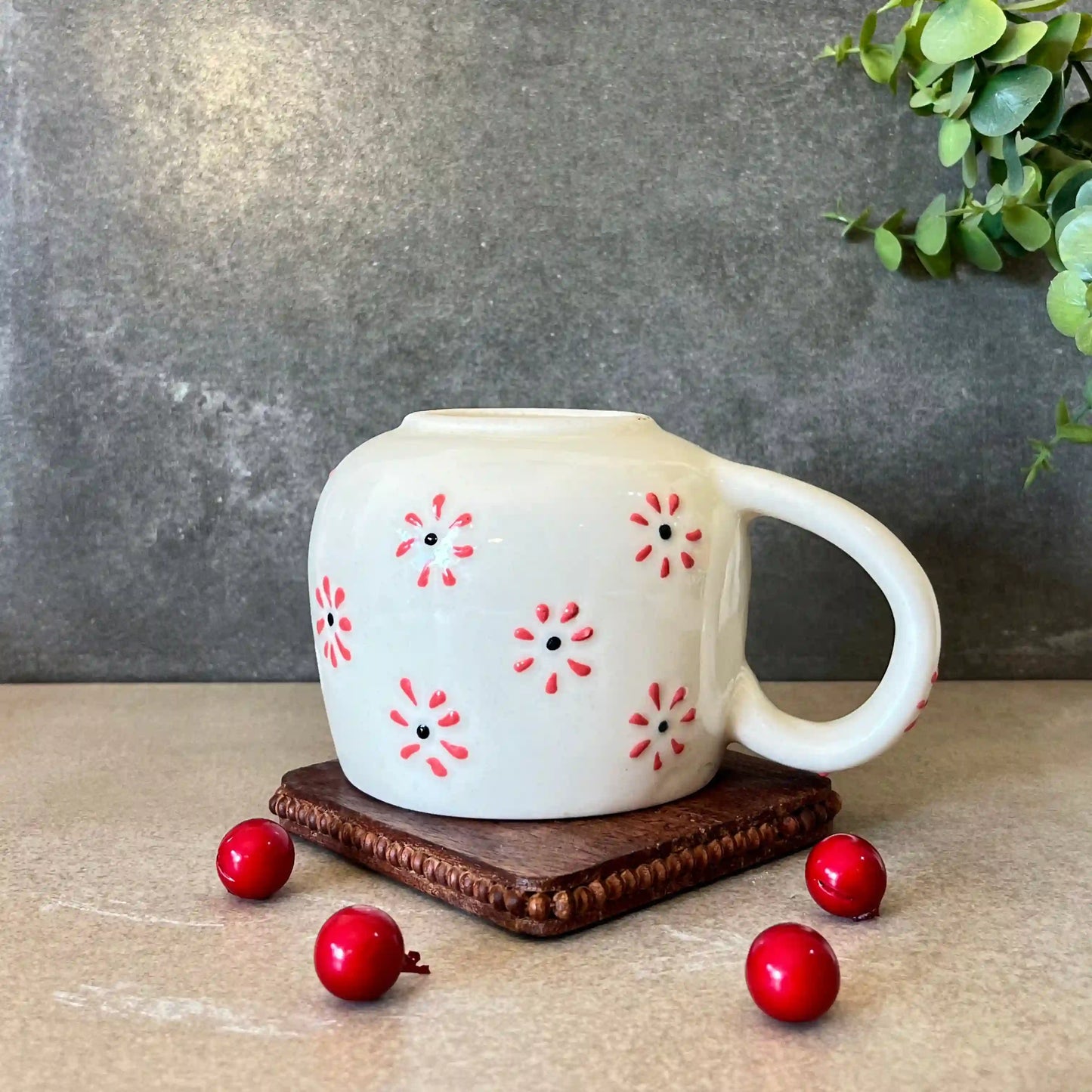 Pink Petal Pop Colorful Ceramic Mug - 200 ml