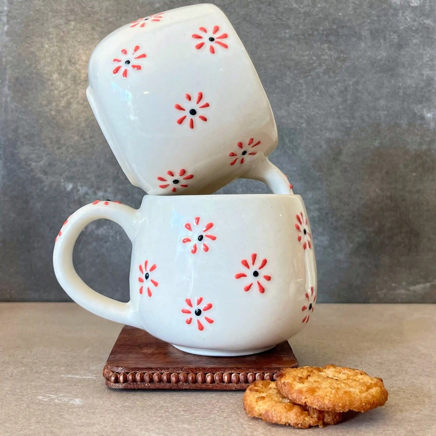 Pink Petal Pop Colorful Ceramic Mug - 200 ml