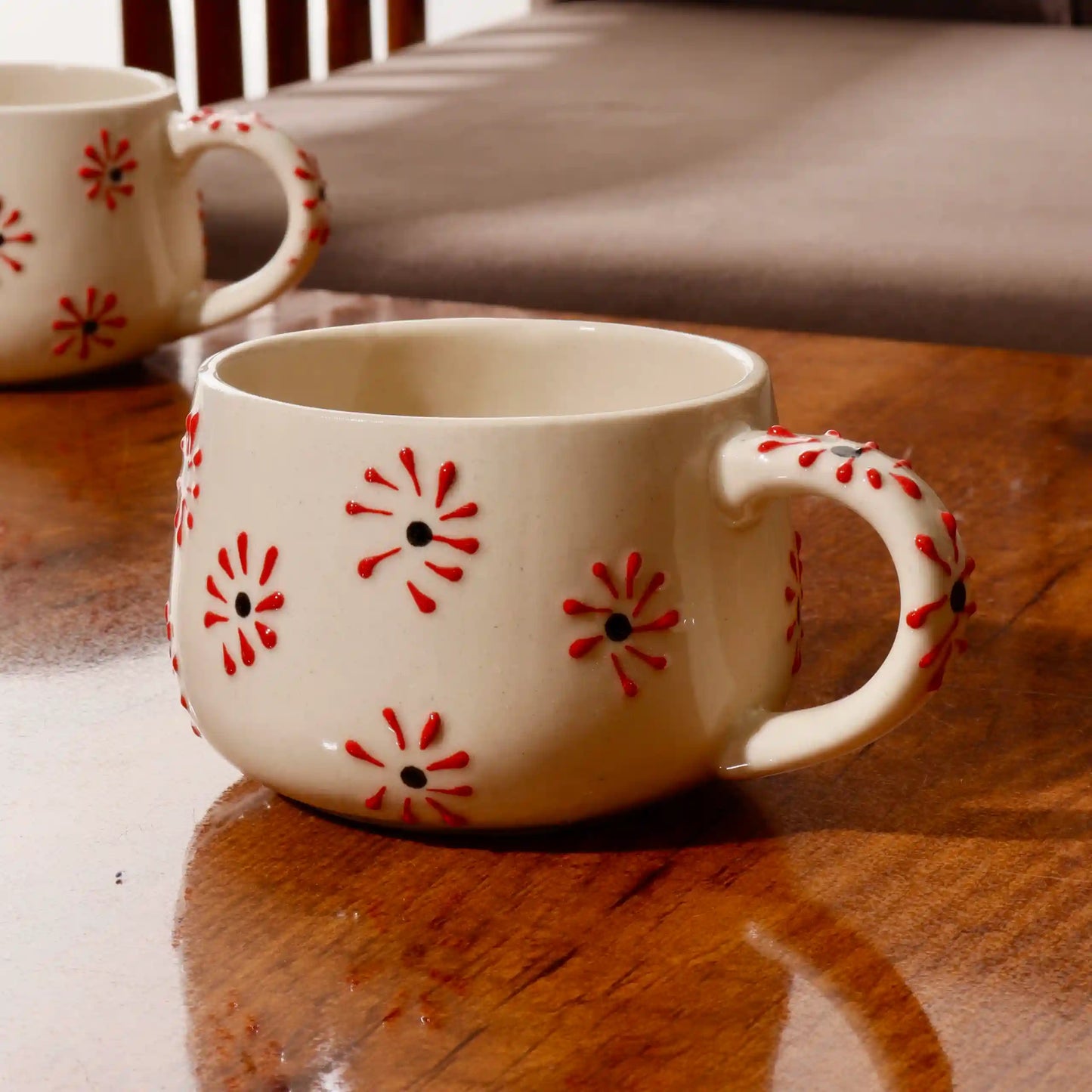 Pink Petal Pop Colorful Ceramic Mug - 200 ml