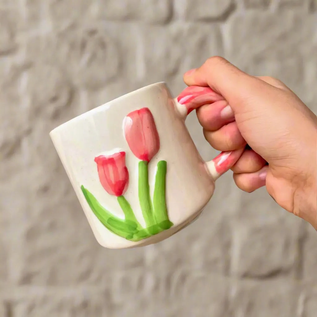 Pink Tulip Bloom Ceramic Mug
