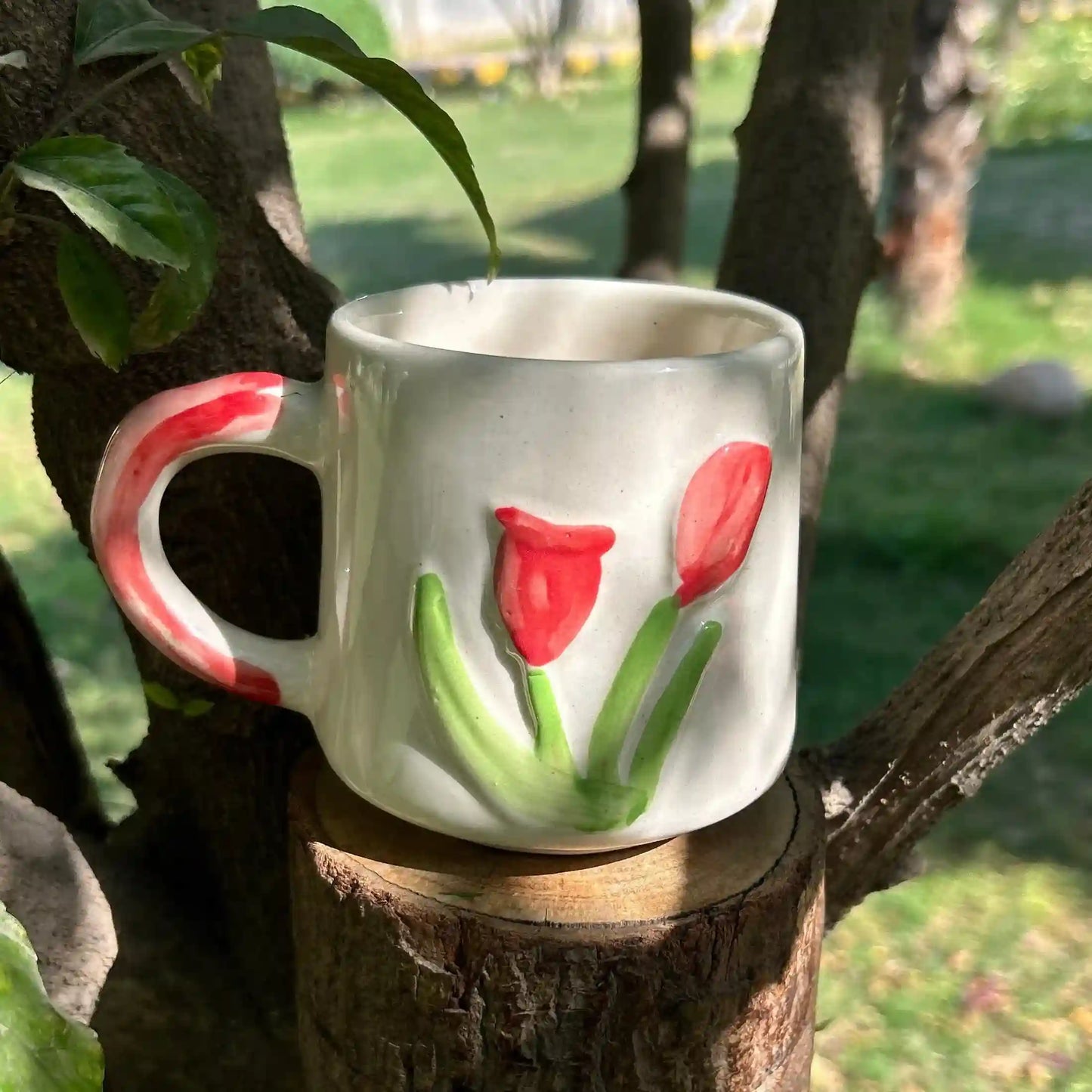 Pink Tulip Bloom Ceramic Mug