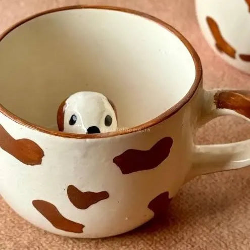 Playful Puppy Hand-painted Ceramic Mug