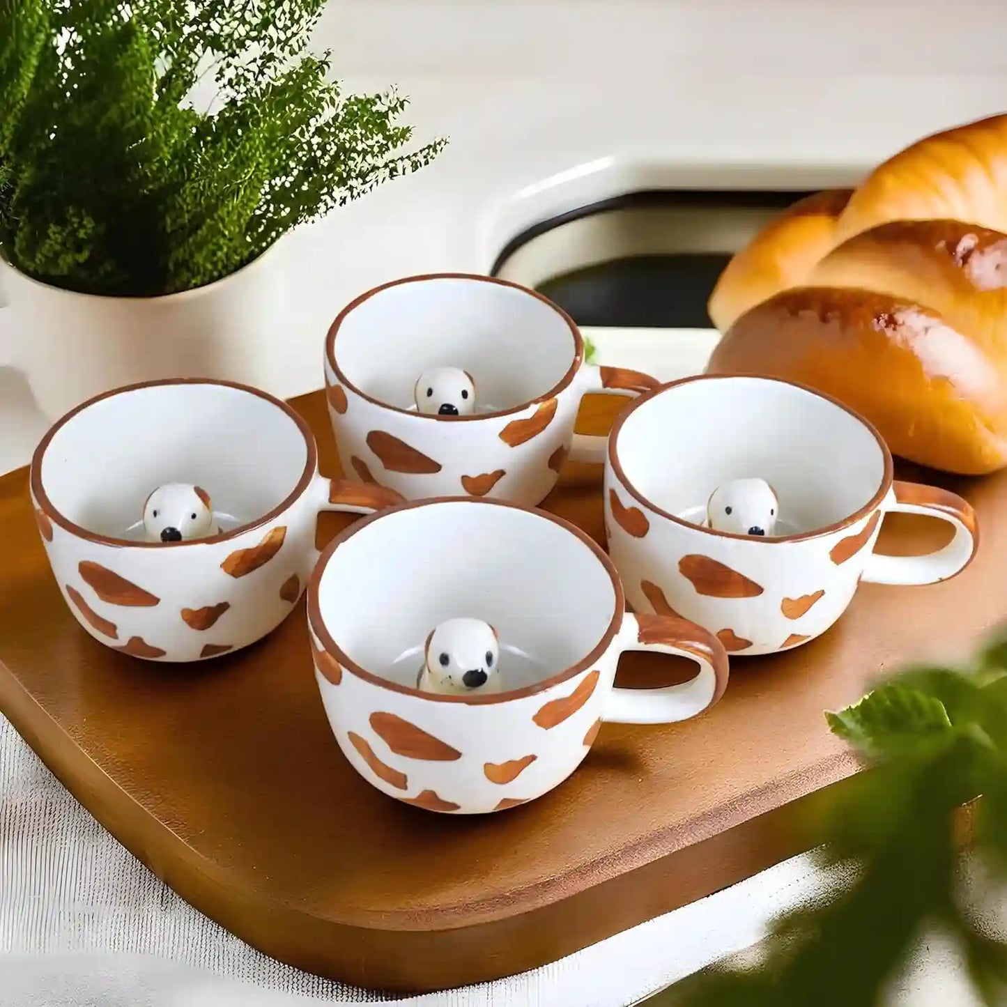 Playful Puppy Hand-painted Ceramic Mug