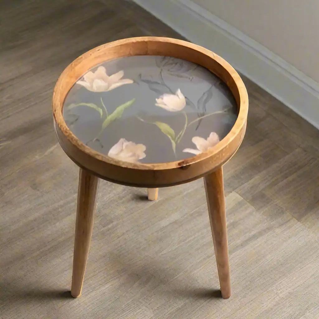 Twilight Tulips Print Wooden Serveware