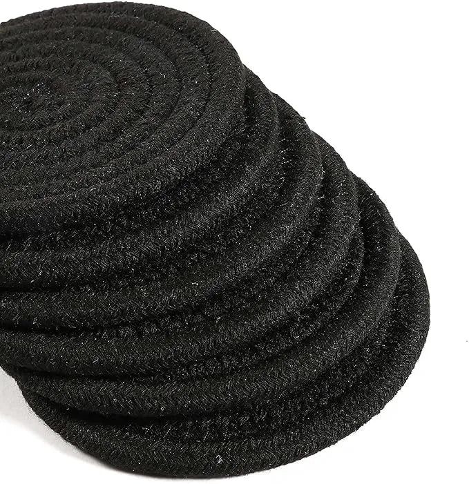 Black Vintage Cotton Handmade Coasters for Coffee table