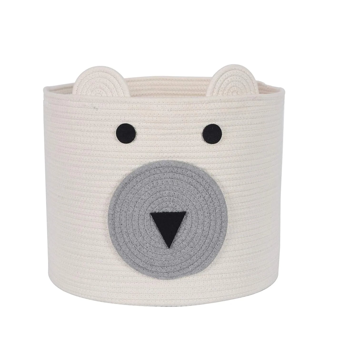Cute White Bear Cotton Storage Basket