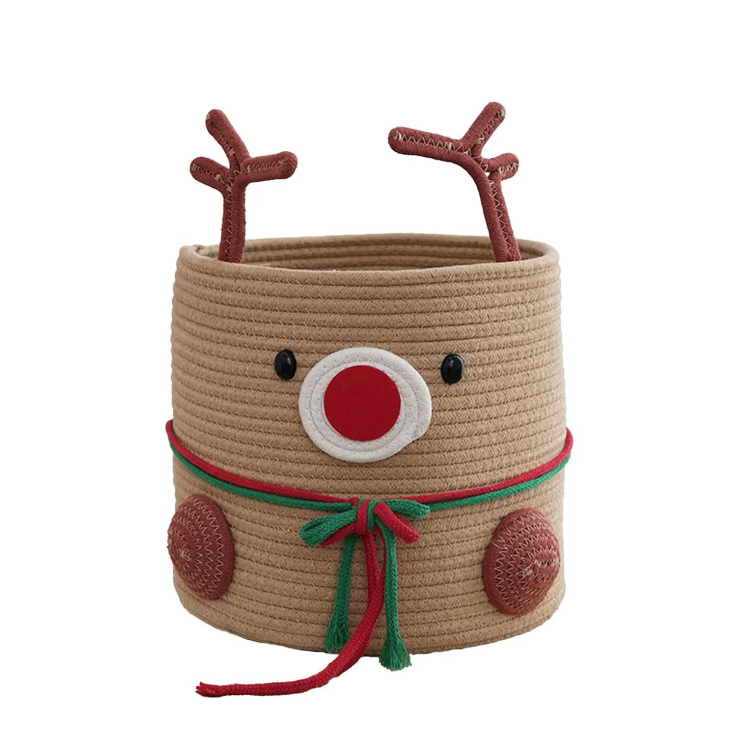 Christmas Reindeer Festive Cotton Storage Basket