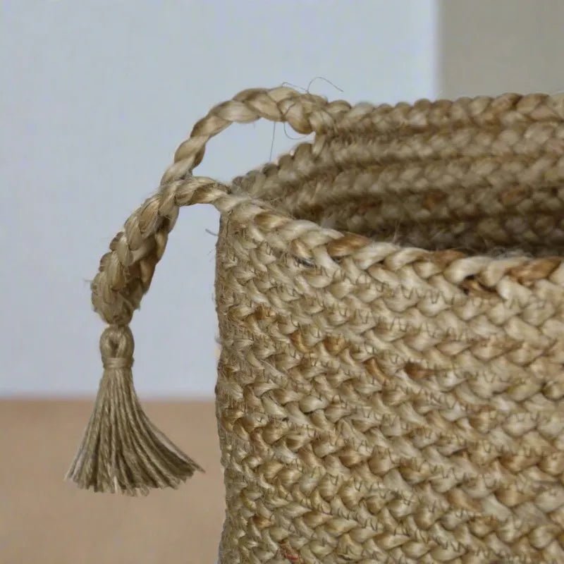 Beige Handcrafted Jute Planter & Storage Basket - Multiple Sizes