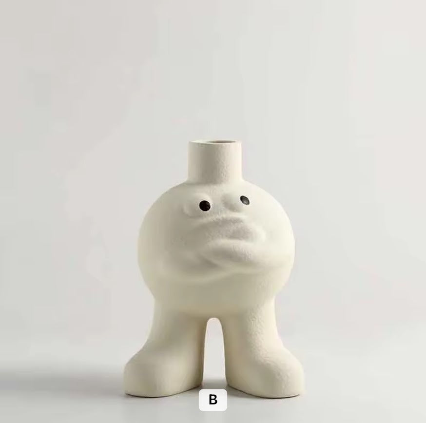 Big Feet Hugging Chest Ceramic Flower Vase