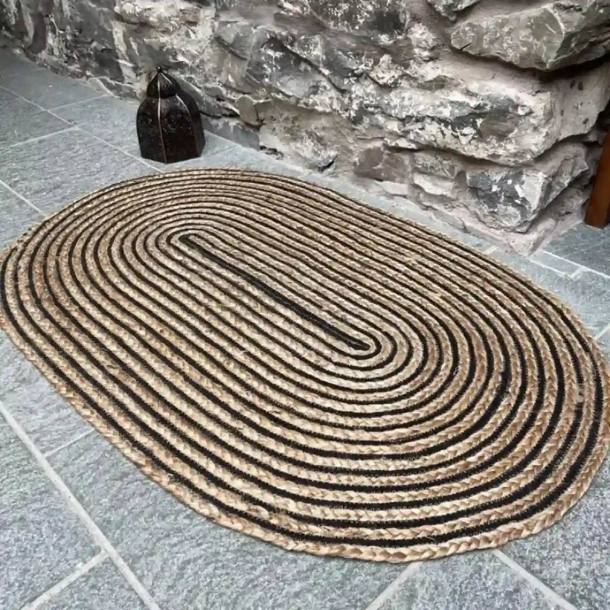 Natural Touch Handwoven Oval Jute Rug-Eco Mat