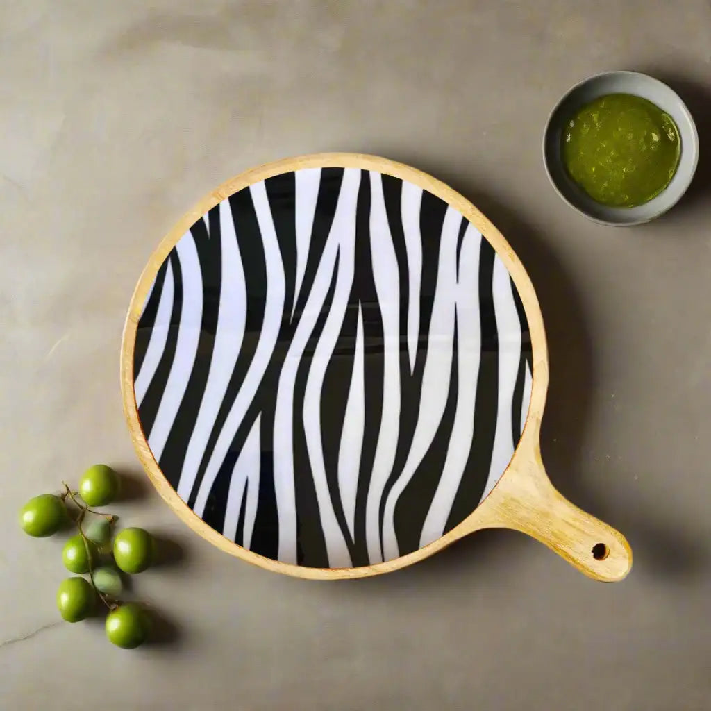 Stylish Zebra Pattern Wooden Serveware