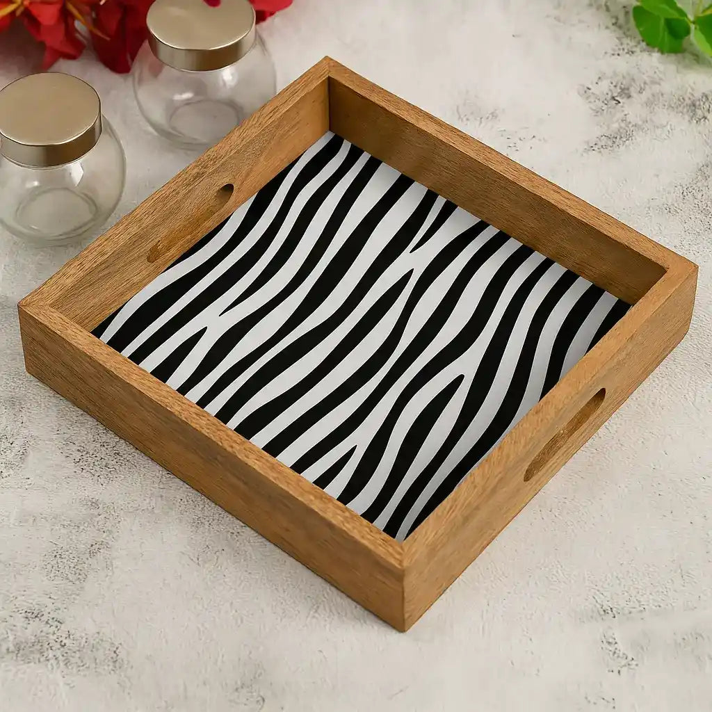 Stylish Zebra Pattern Wooden Serveware