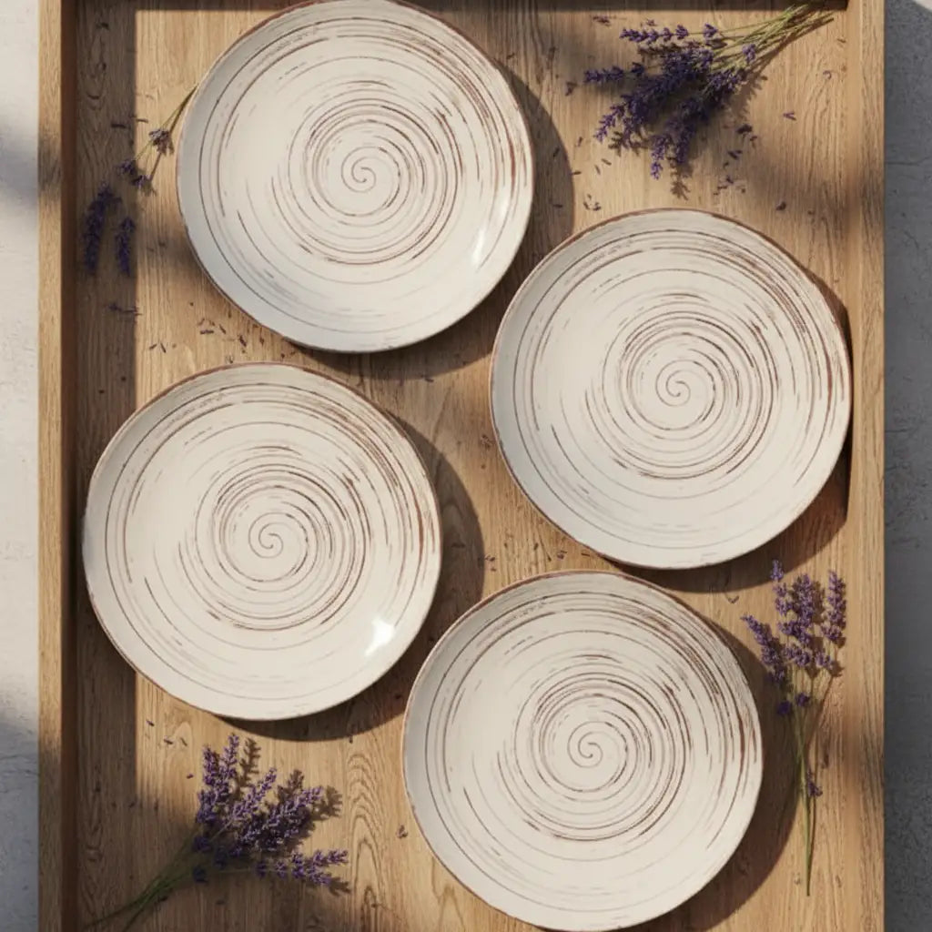 Twist Brown Ceramic Dinner Plates
