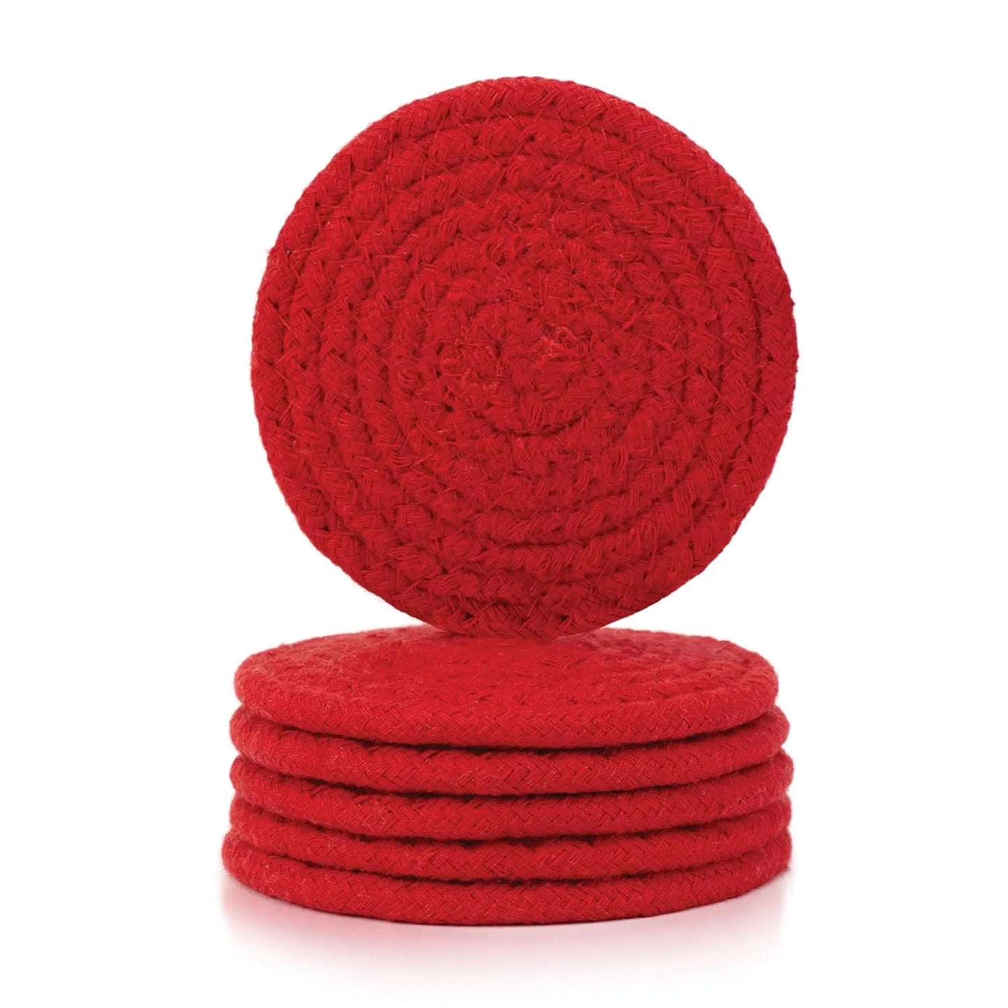 Red Vintage Cotton Handmade Coasters for Coffee table